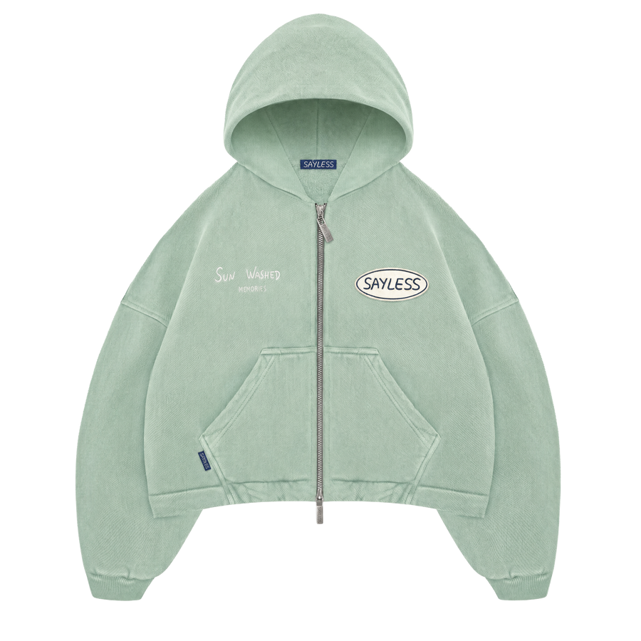 Zipped hoodie"Sometimes you just need a one-way flight" - Pistachio