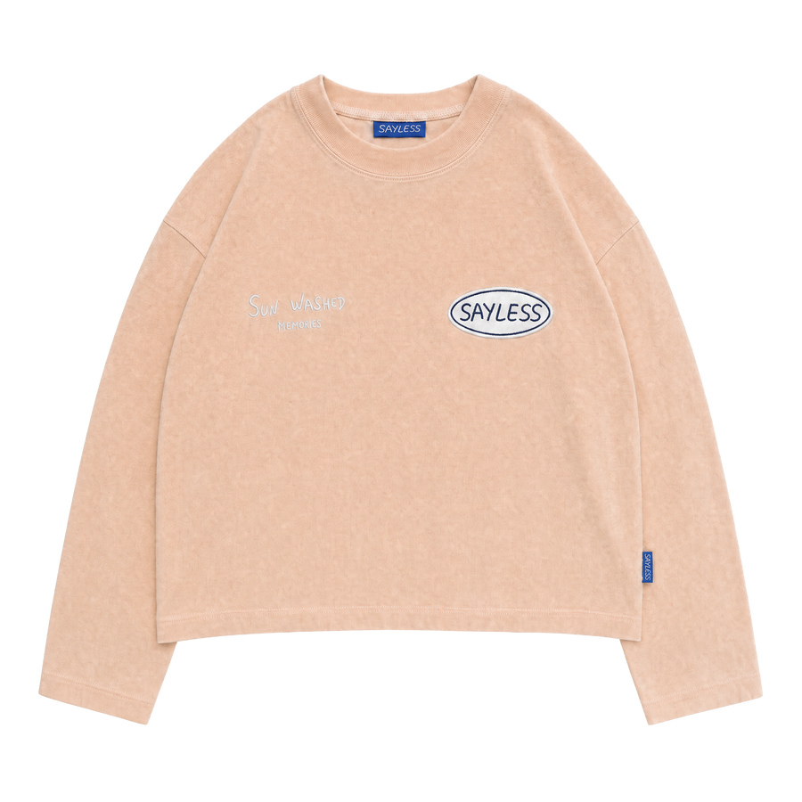 Long sleeve "Is it too early for wine?" - Terracota washed