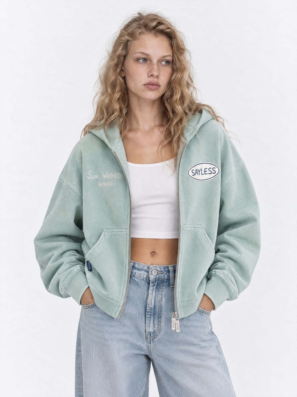 Zipped hoodie"Sometimes you just need a one-way flight" - Pistachio