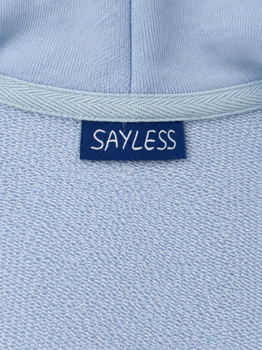 Zipped hoodie"Sometimes you just need a one-way flight" - Washed blue