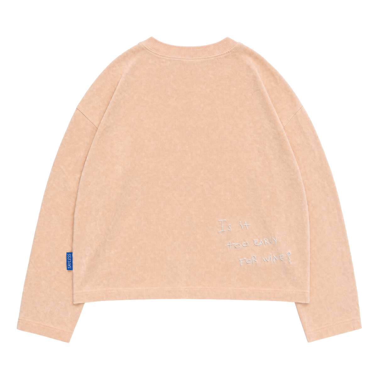 Long sleeve "Is it too early for wine?" - Terracota washed