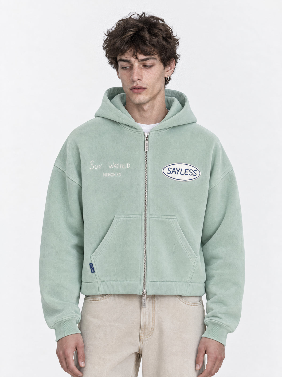 Zipped hoodie"Sometimes you just need a one-way flight" - Pistachio