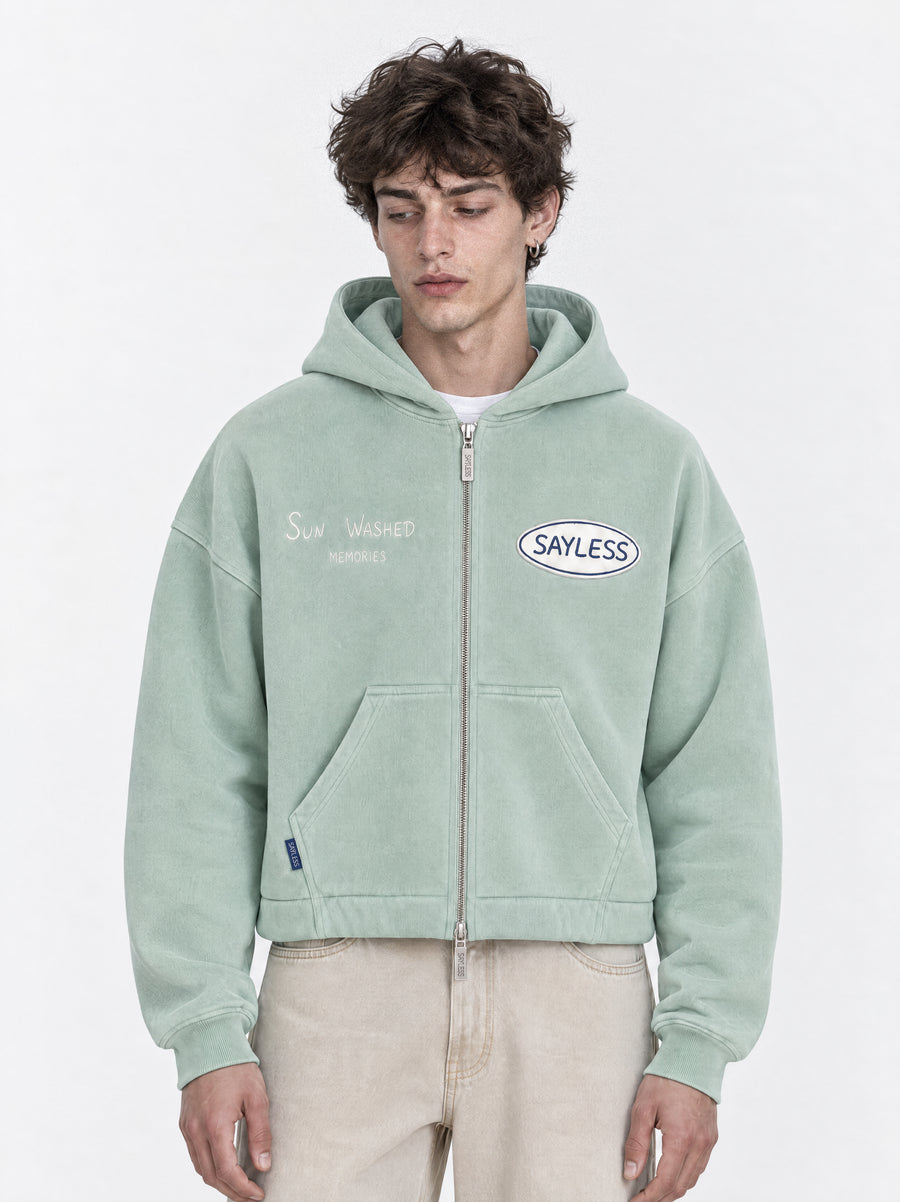 Zipped hoodie"Sometimes you just need a one-way flight" - Pistachio