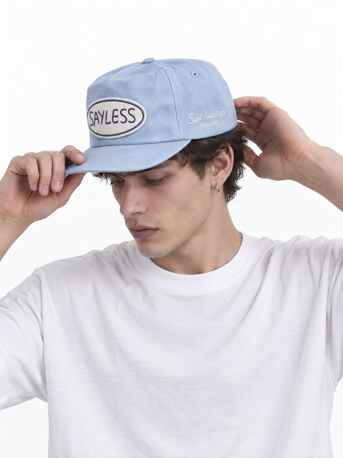 Cap "What if we kiss?" - Sky blue