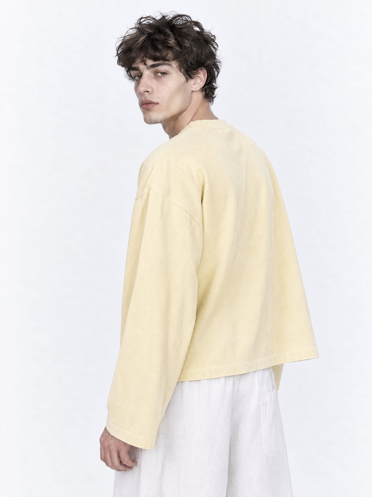 Long sleeve "Is it too early for wine?" - Pale yellow