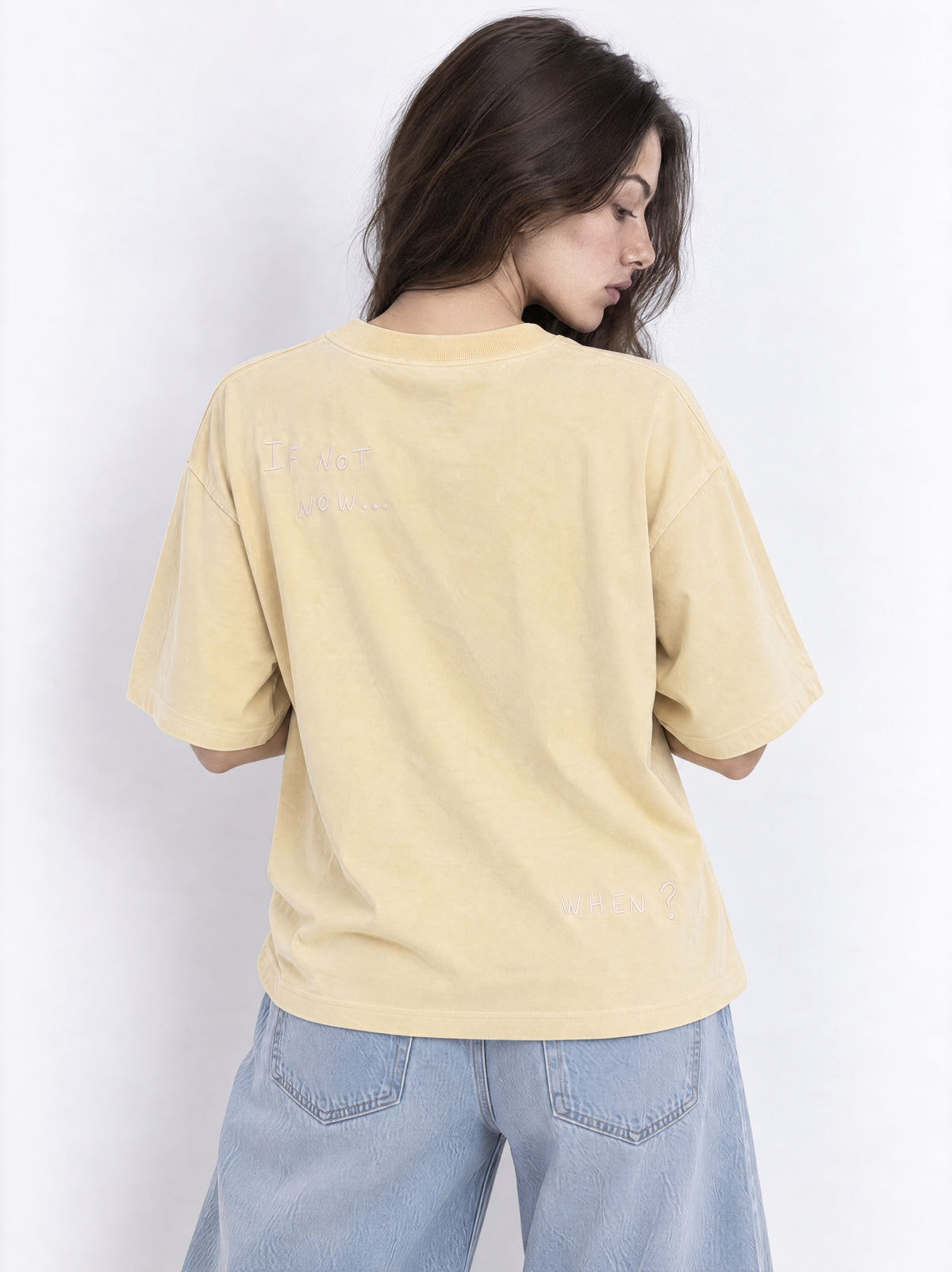 T-shirt "If not now... when?" - Lemon wash