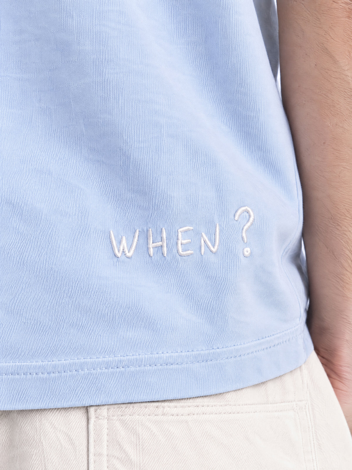 T-shirt "If not now... when?" - Sky blue